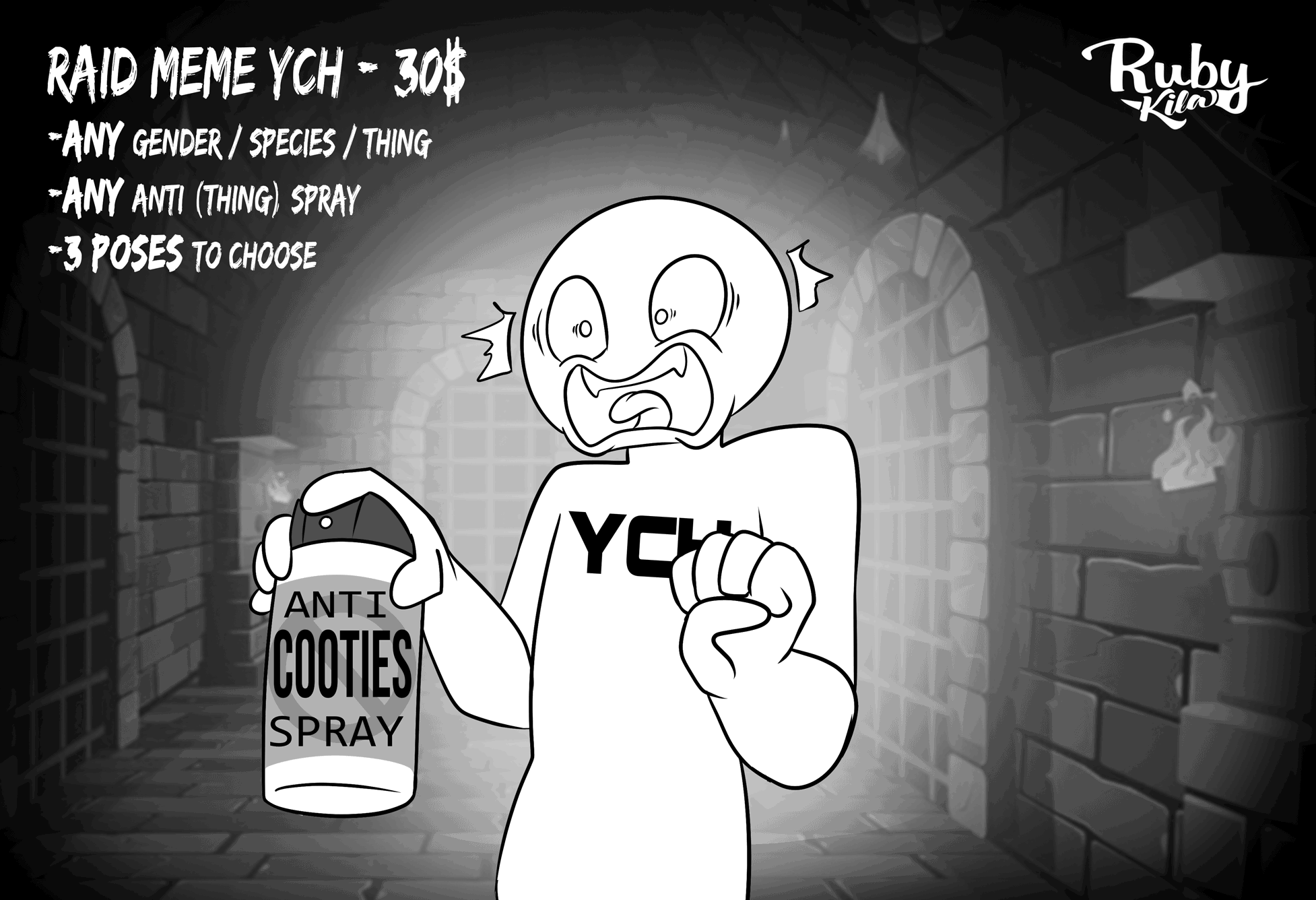 RAID SPRAY MEME - YCH by Ruby-kila on DeviantArt