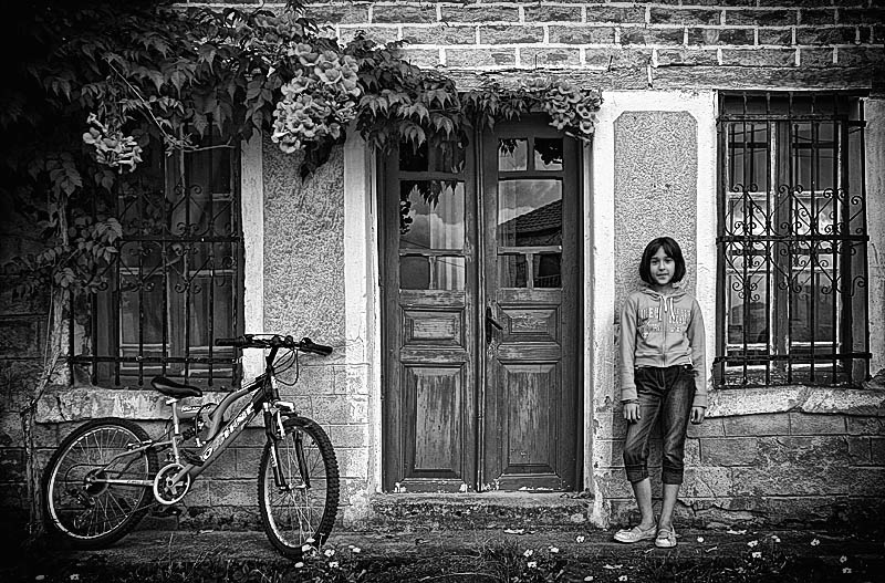 A girl and her bicycle