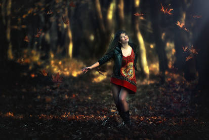 Dance with leaves