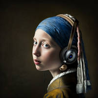 Girl with the pearl headphones
