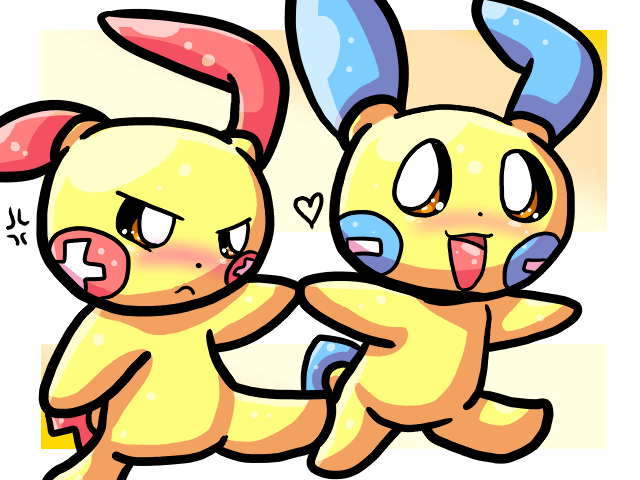 Art Trade - Plusle and Minun