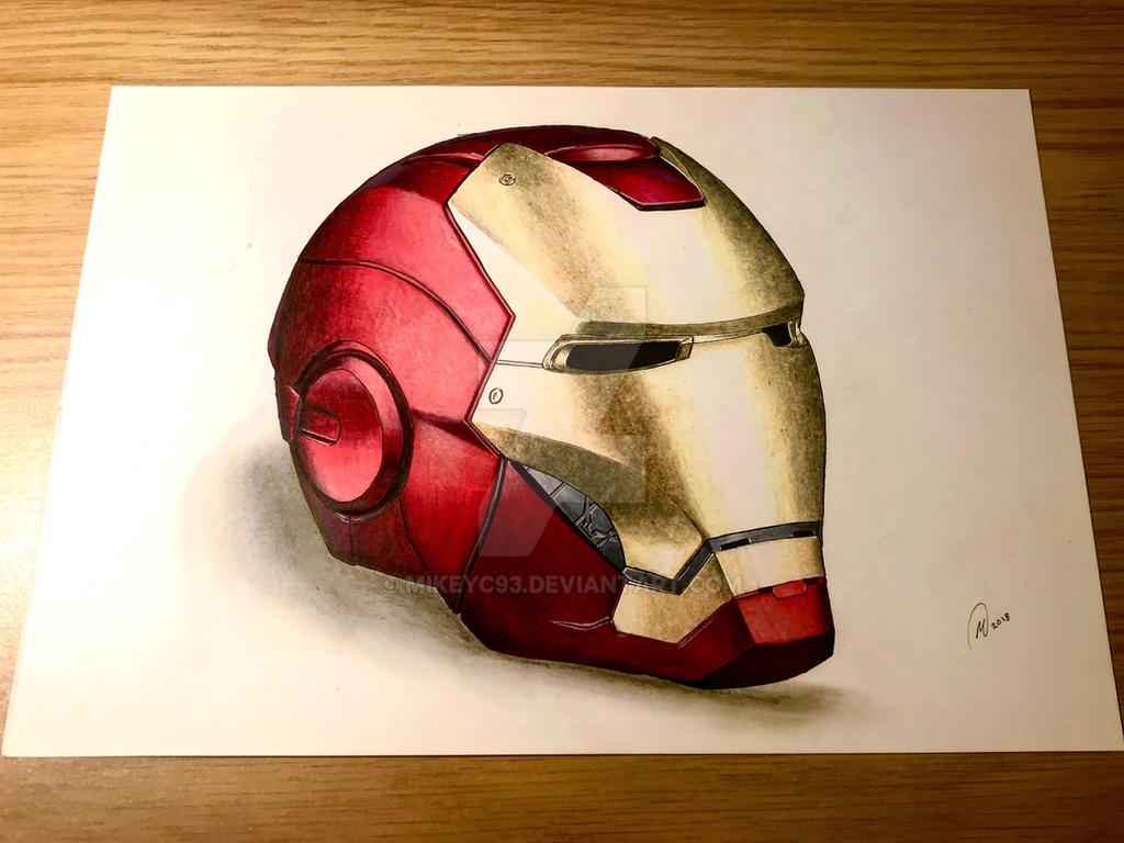 Iron Man Helmet Drawing by MikeyC93 on DeviantArt