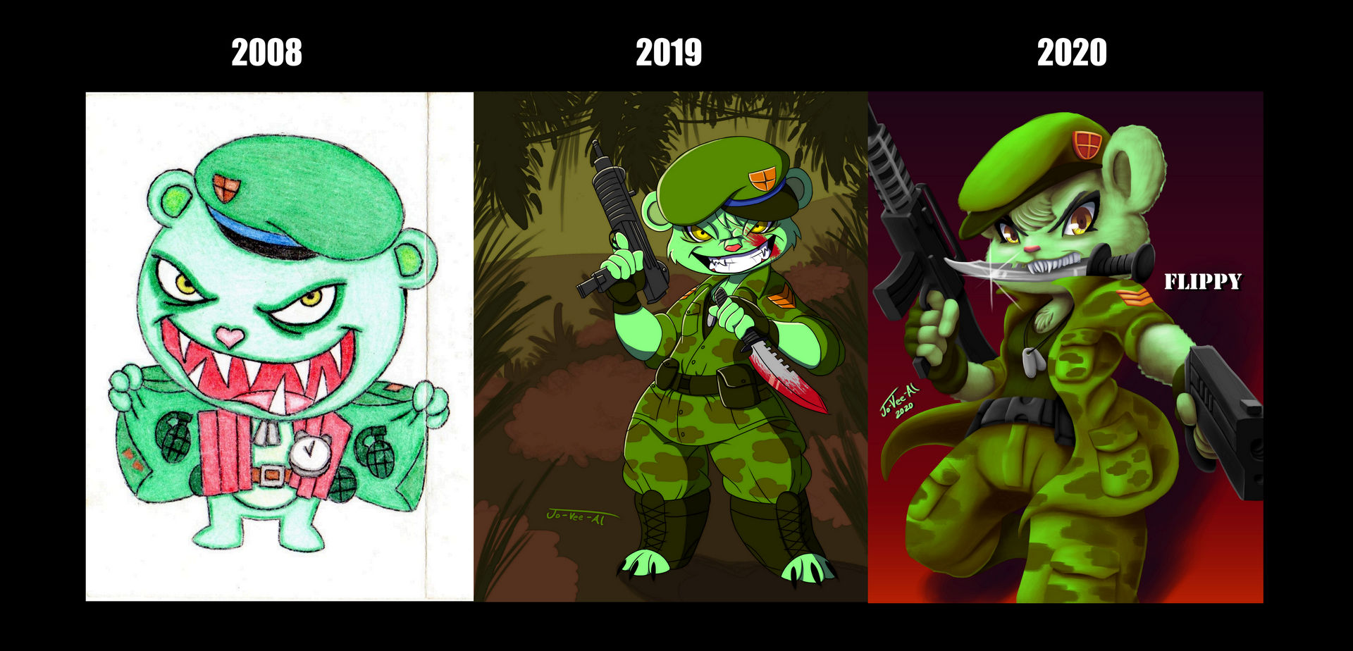 HTF Flippy Fanart Comparison by Jo-Vee-Al on DeviantArt