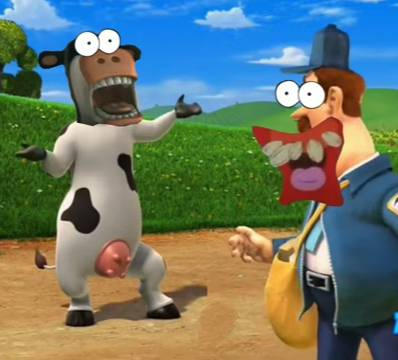 Scared Postman Postman Scared Otis The Cow by JohnDeereand on DeviantArt