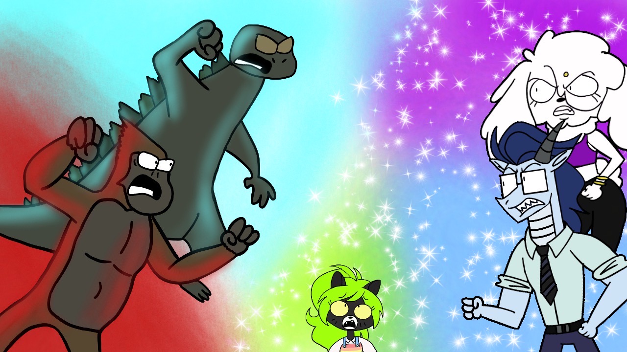 Rocky Rakoon Poster Deviantart Godzilla and monkey vs Rocky Rakoon friends by McQueenBro95 on DeviantArt