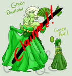 Gemsona Adopt: Green Diamond and Green Pearl(CLOS) by summerstreamadopts