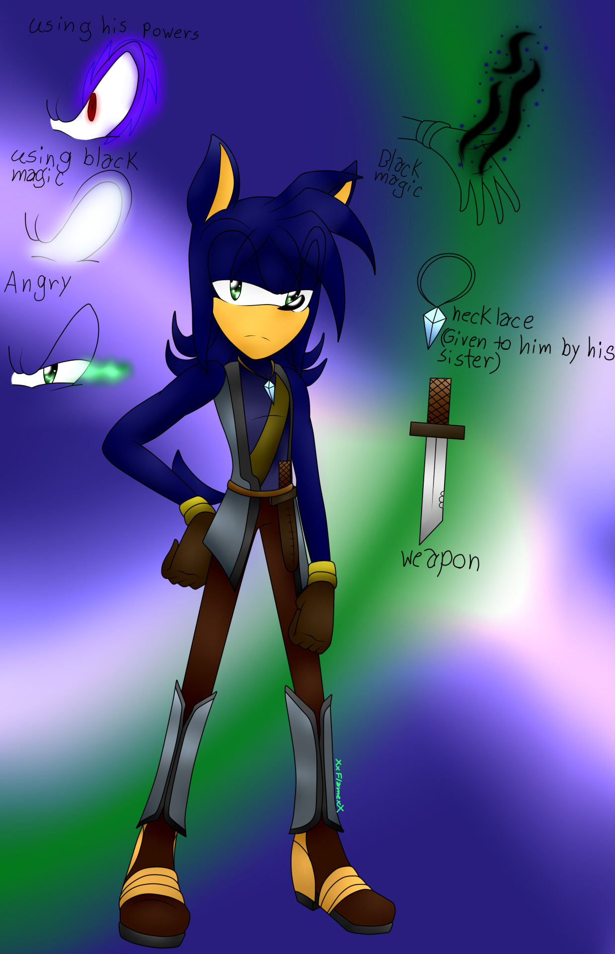 Sonic X Dark Sonic redraw by XxFlamexX14 on DeviantArt