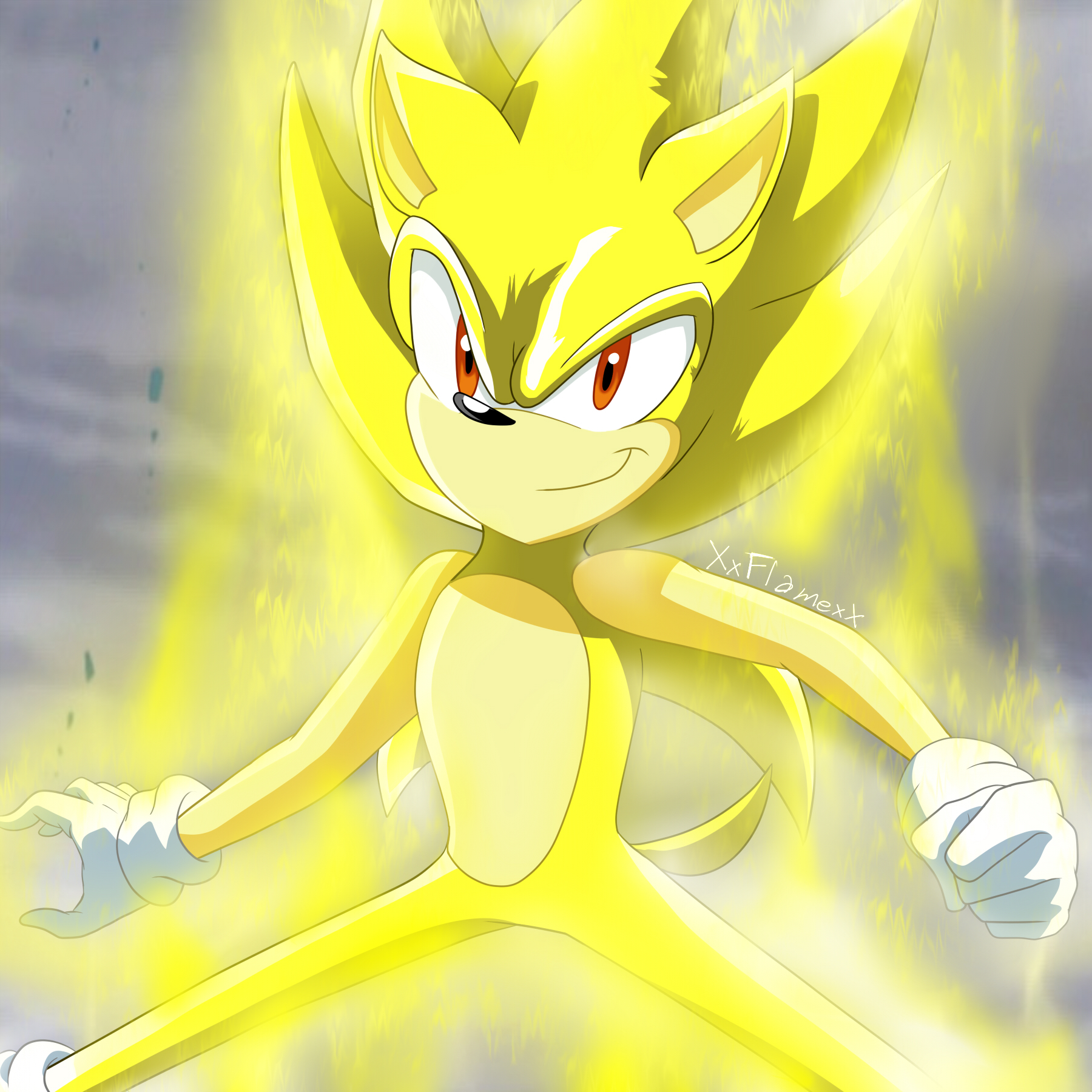 Sonic x Super Sonic redraw by XxFlamexX14 on DeviantArt