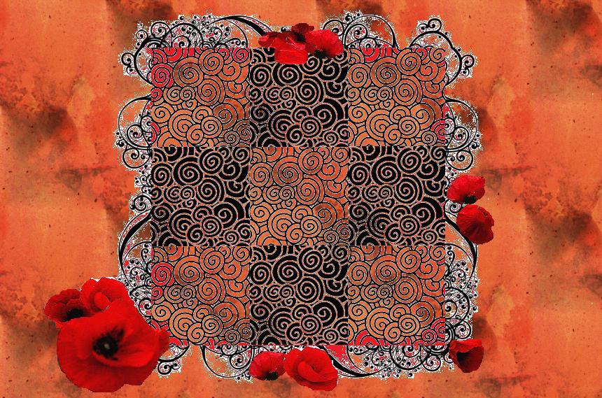 Red And Orange Floral Design