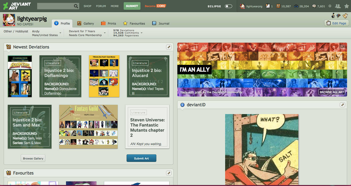 Old DeviantArt Layout by lightyearpig on DeviantArt