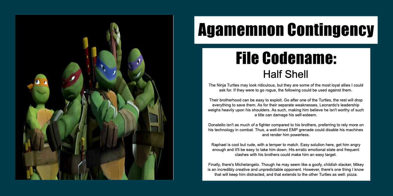 Agamemnon Contingency: Ninja Turtles by lightyearpig on DeviantArt