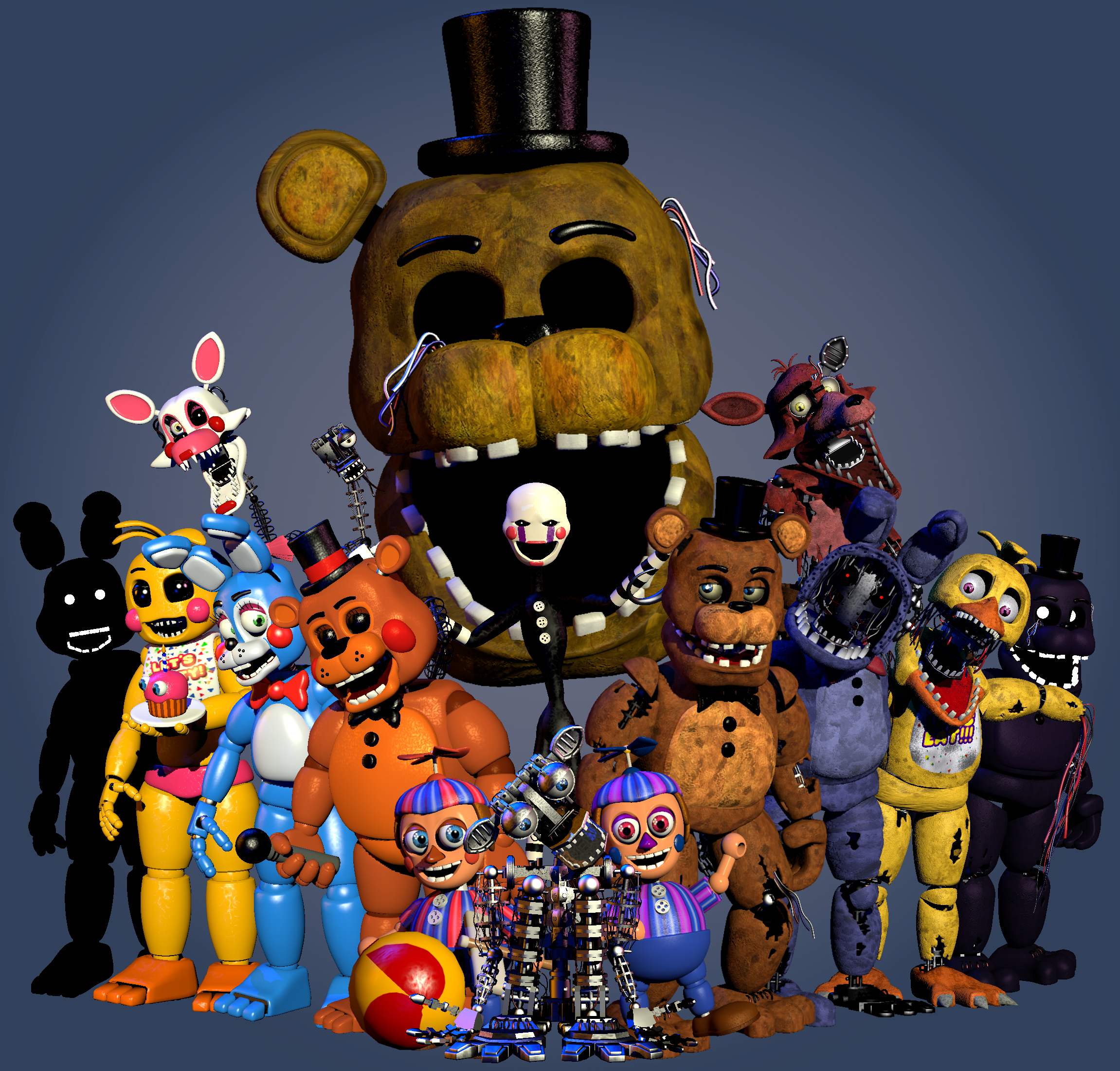 Accurate FNAF 2 MiniGame Animatronic's by Awesomebebe123 on DeviantArt