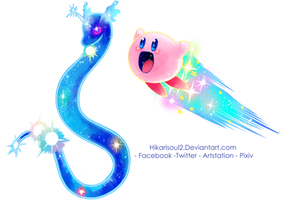 [Charity Art] CG: Cosmic Dragonair and Comet Kirby