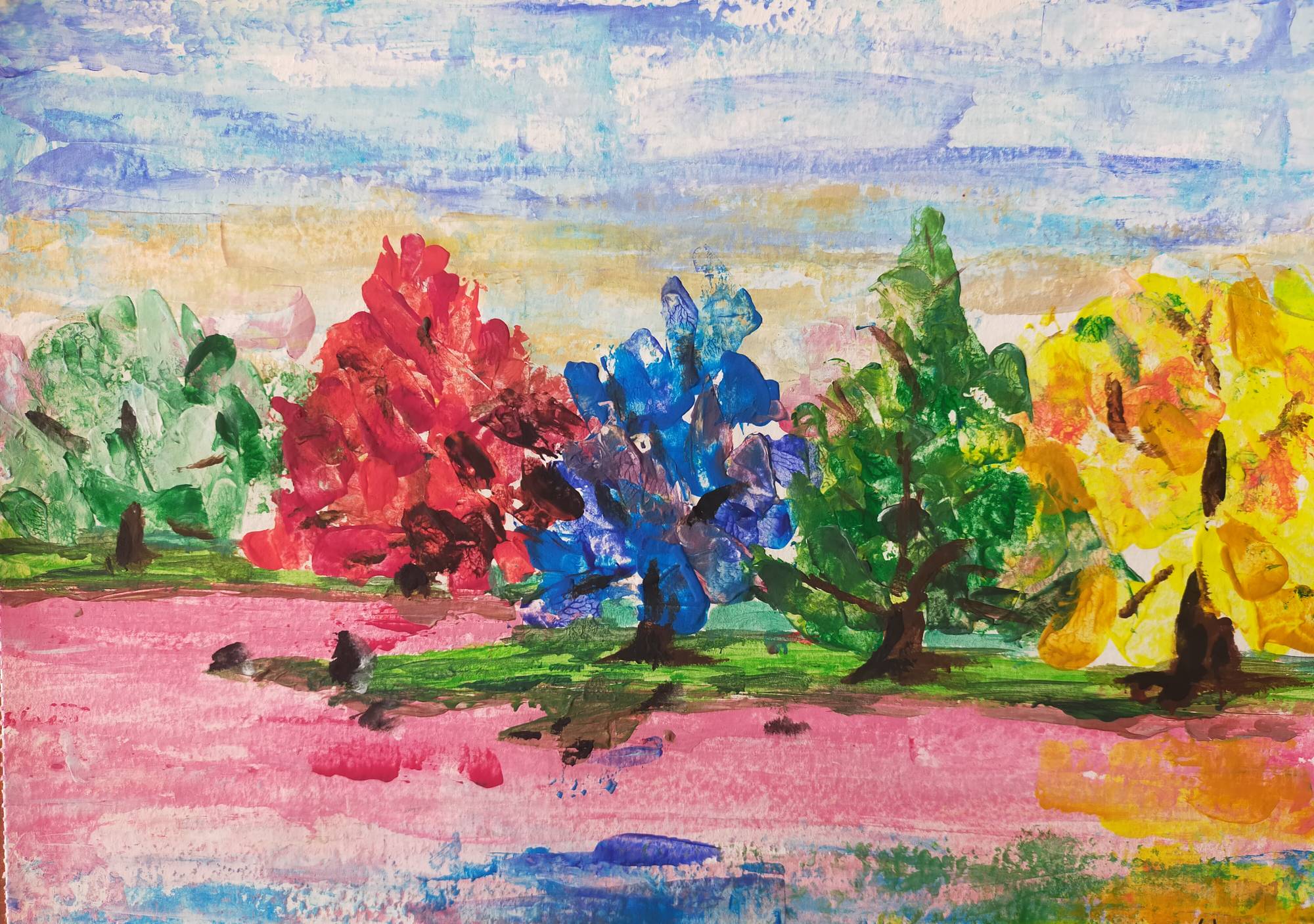 Multi colored trees v2 by xValme on DeviantArt