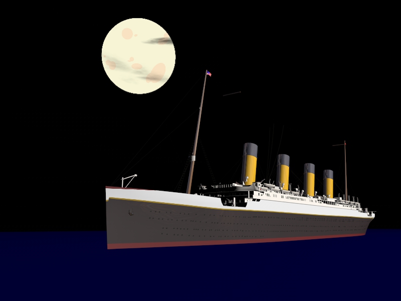 Titanic At Night Cinema 4D Render 1