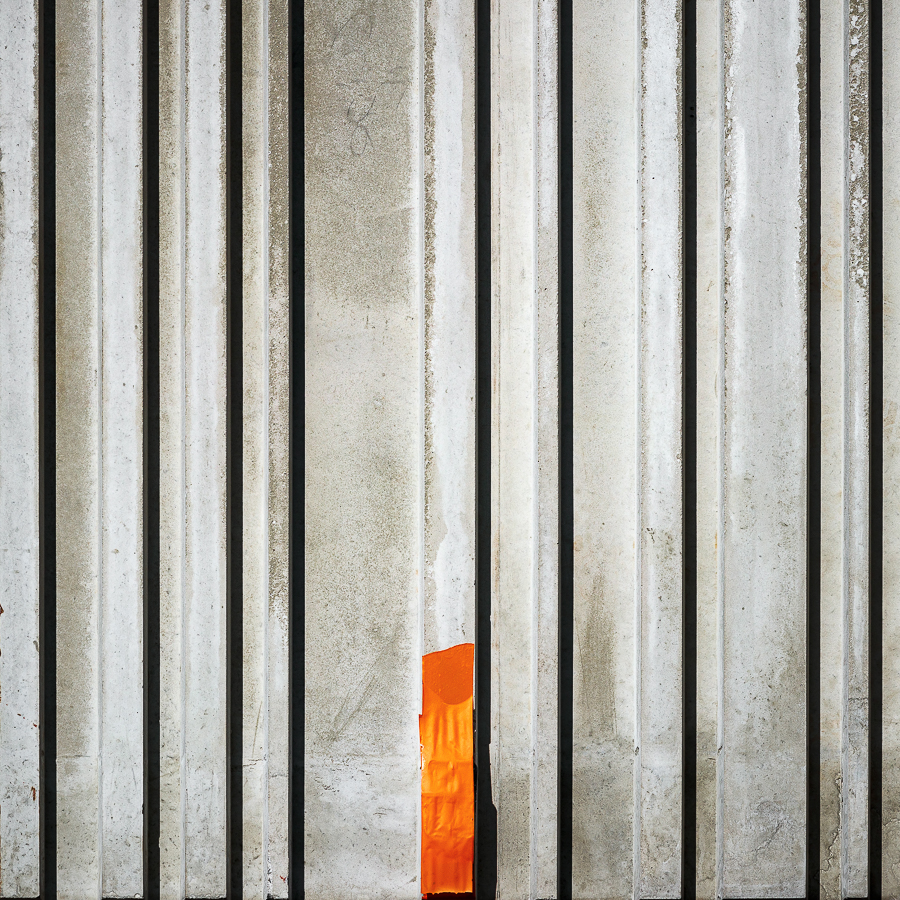 Concrete Barcode With Orange Tape