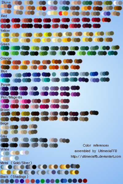 Color References by UltimeciaFFB on DeviantArt