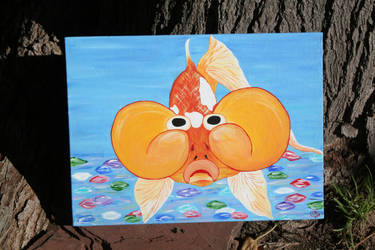 Mr. Grumpy Bubble Cheeked Goldfish Acrylic