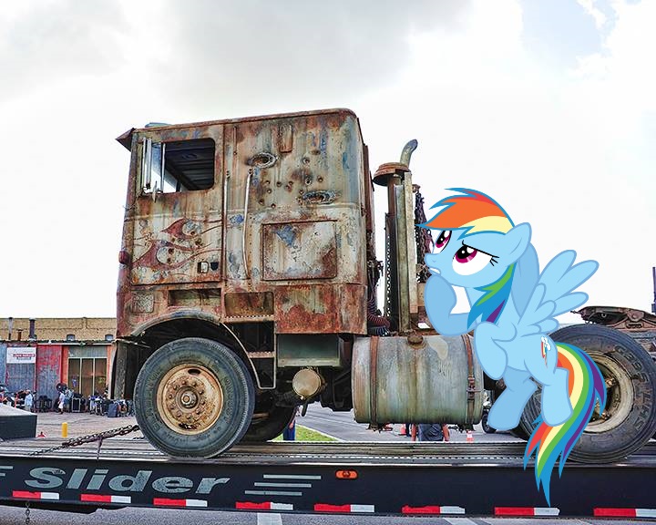 Rainbow Dash On The Set Of Transformers 4