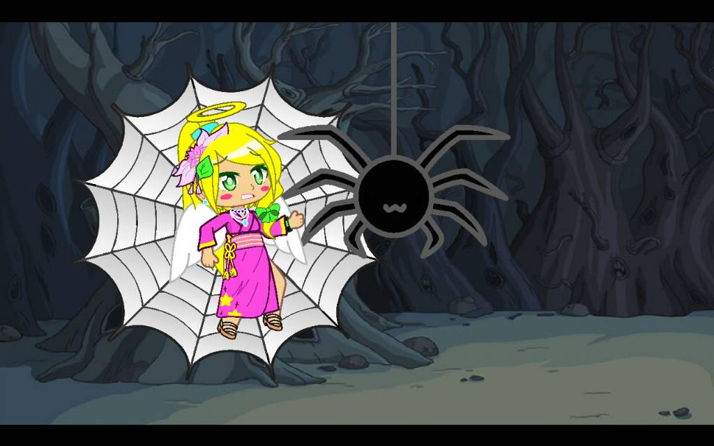 Stuck in a spider's web! by sakurakirisameangel on DeviantArt