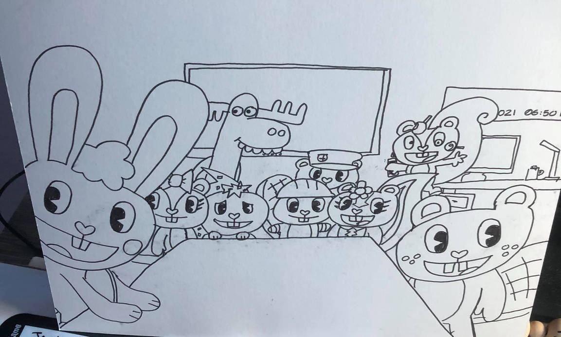 HTF Sketch - The HTFs' Visit in My Room by KaplanBoys214 on DeviantArt