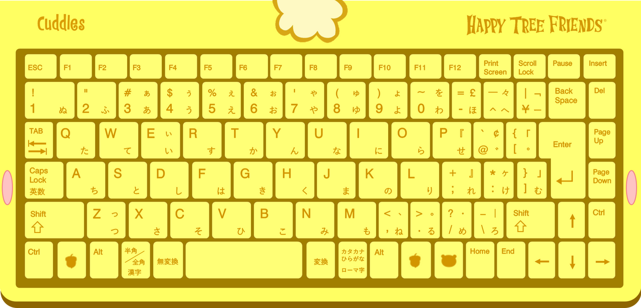 HTF-Themed Cuddles JP Keyboard Slim by KaplanBoys214 on DeviantArt