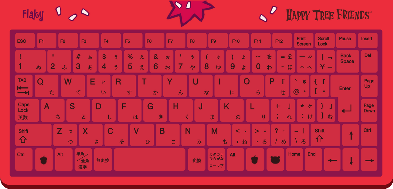 HTF-Themed Flaky JP Keyboard Slim by KaplanBoys214 on DeviantArt