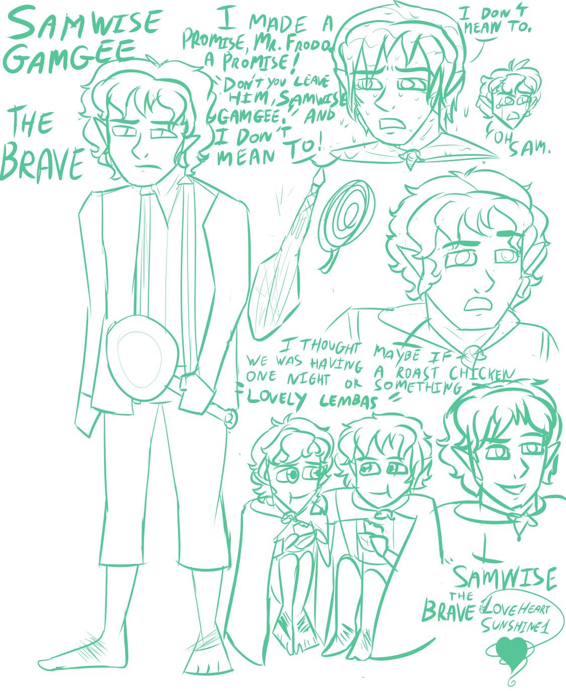 Samwise gamgee Green Doodles by Loveheartsunshine1 on DeviantArt