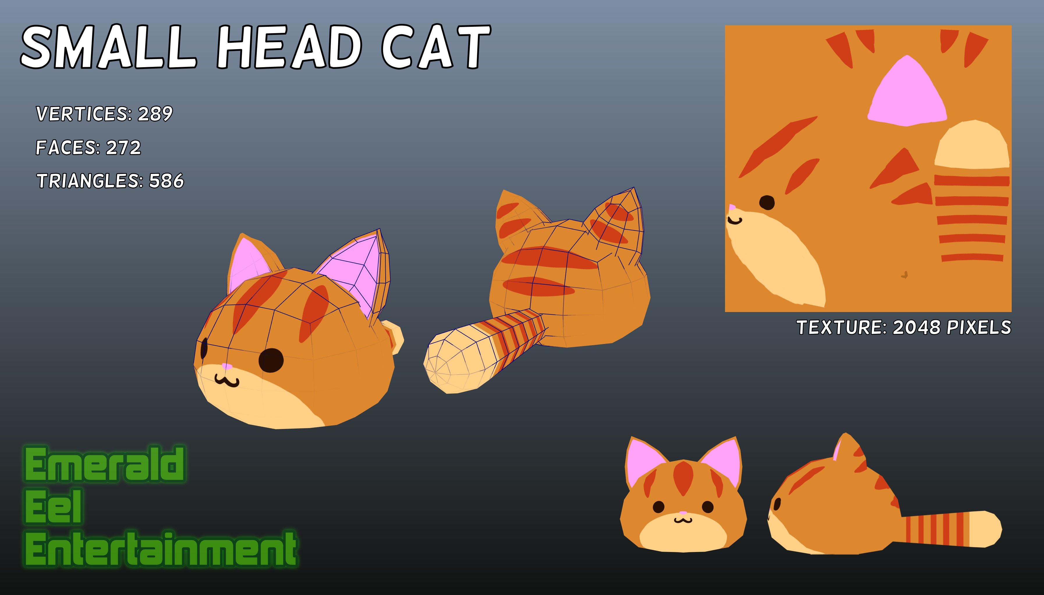 3D Model - Small Head Cat