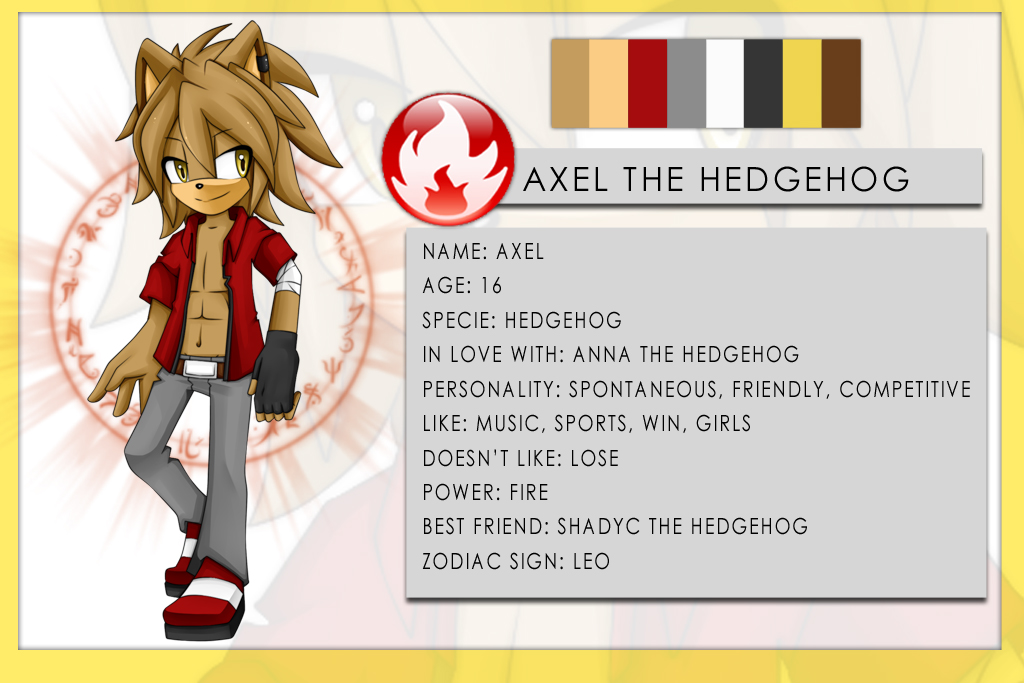 Axel The Hedgehog Reference 01