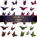 Butteflies pack_FREE STOCK. 4 PNG FILES! by IgnisFatuusII
