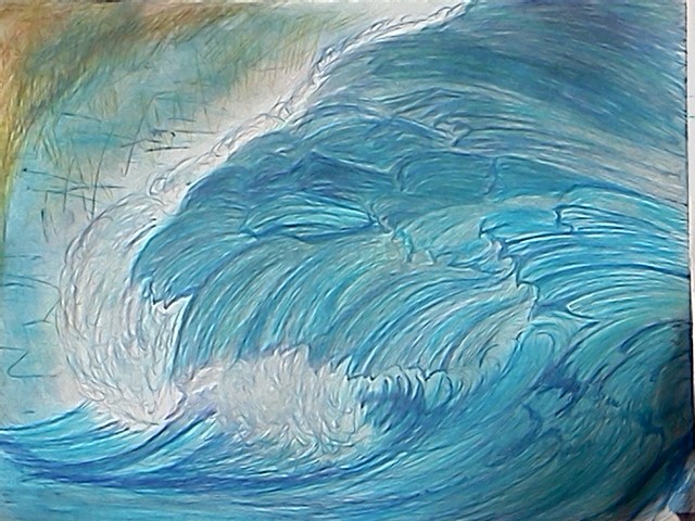 Pen and pastel waves