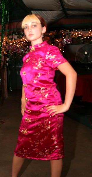 hot pink  chinese dress