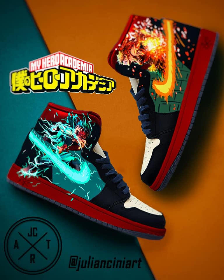 hero Academia themed shoes on Nike Air julianciniart on DeviantArt