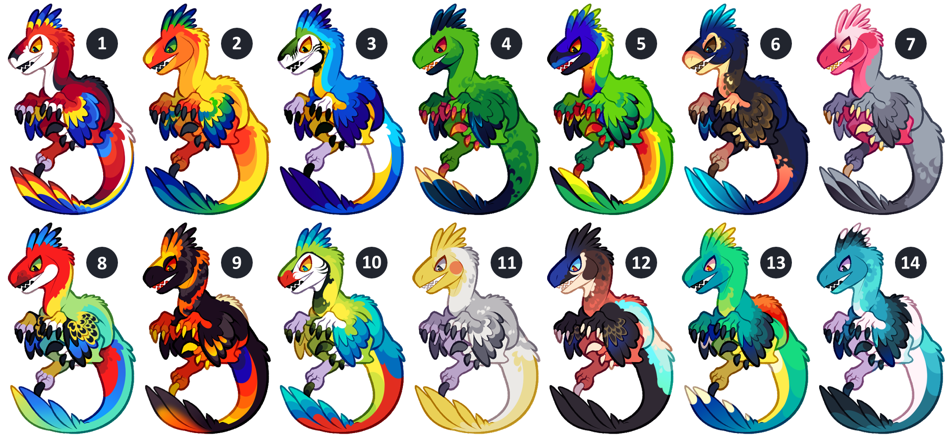 Colorful Avatar Raptors Raptor Adopts Set Price | OPEN 10/14 by Owiru on DeviantArt