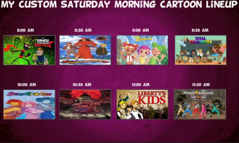 Program Lineup Full Deviantart My Custom Saturday Morning Cartoon Lineup by Kasien2023 on DeviantArt