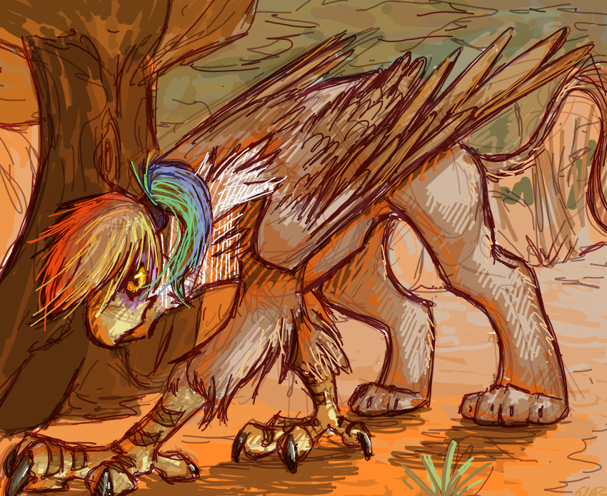 RFeather hunting in the Everfree by FeathersandInk