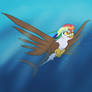 Swimming Seagriffon Rainbow Feather By Alorix