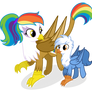 Rainbow Feather and Gren by Shizow