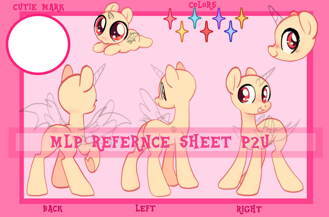 Mlp Reference Sheet P2U base by lambrotbases on DeviantArt
