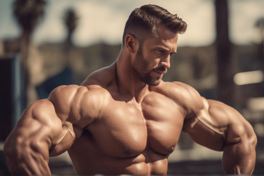 Lean Muscle Men Lean Muscle Man Flexing A Double Bicep Pose Wearin by matmonsterxxl on ...