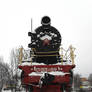 Steam locomotive memorial of series Su, front view