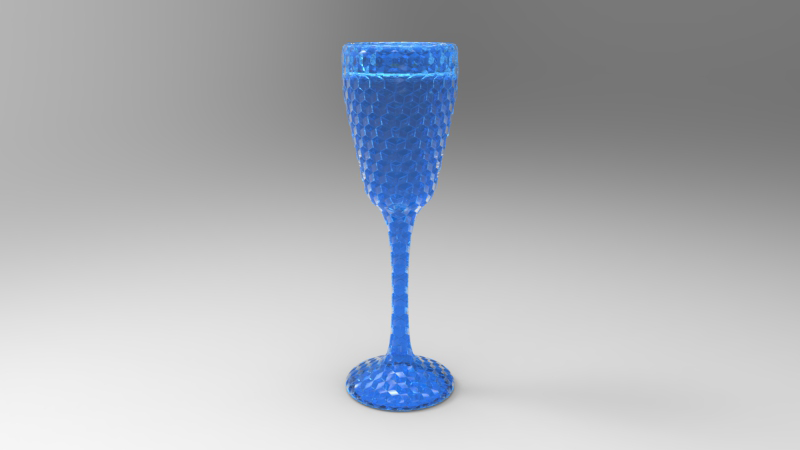 Fluted cut glass goblet