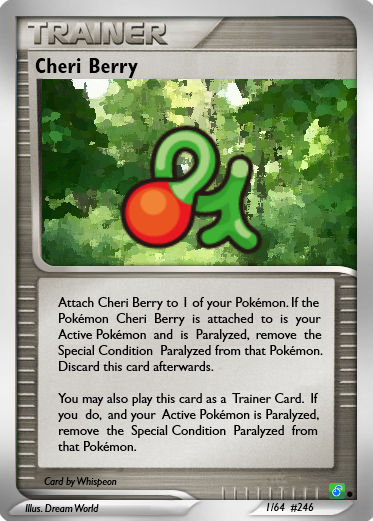 berry pokemon card Lum if there are at least 2 damage counters on the Pokemon Berry is attached to Memory Berry 2006 EX: Crystal