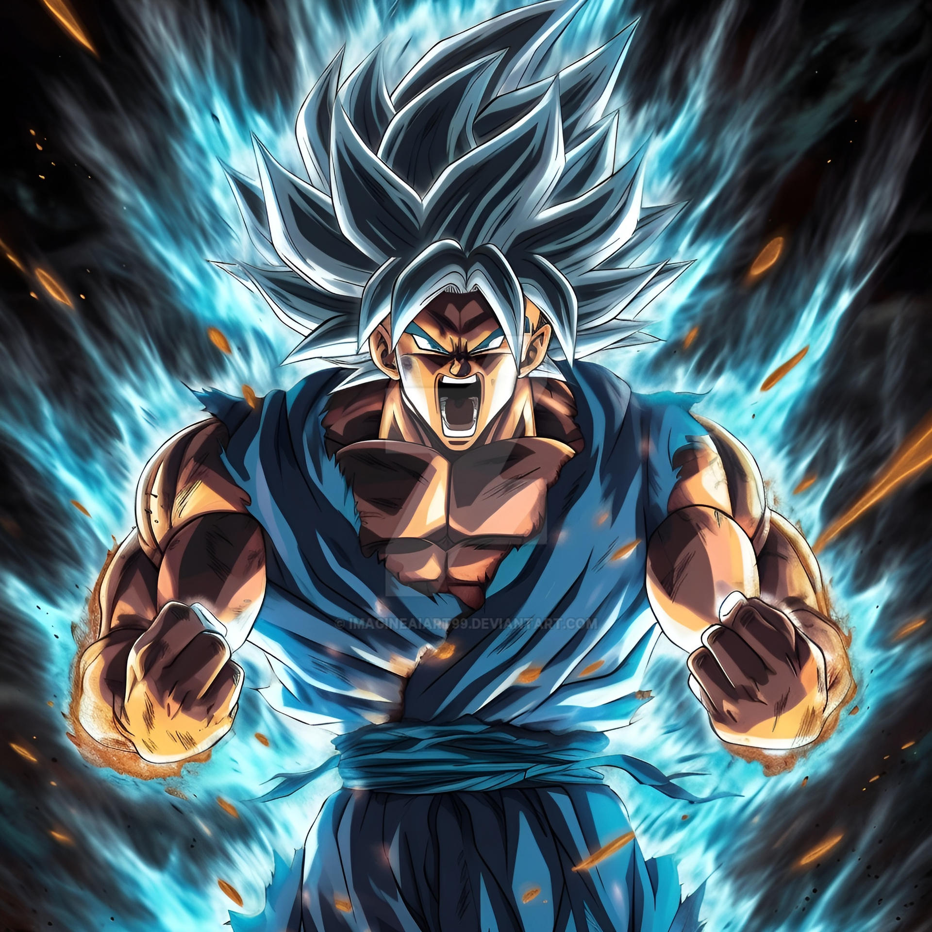 Goku super Saiyan (3) by ImagineAiArt99 on DeviantArt
