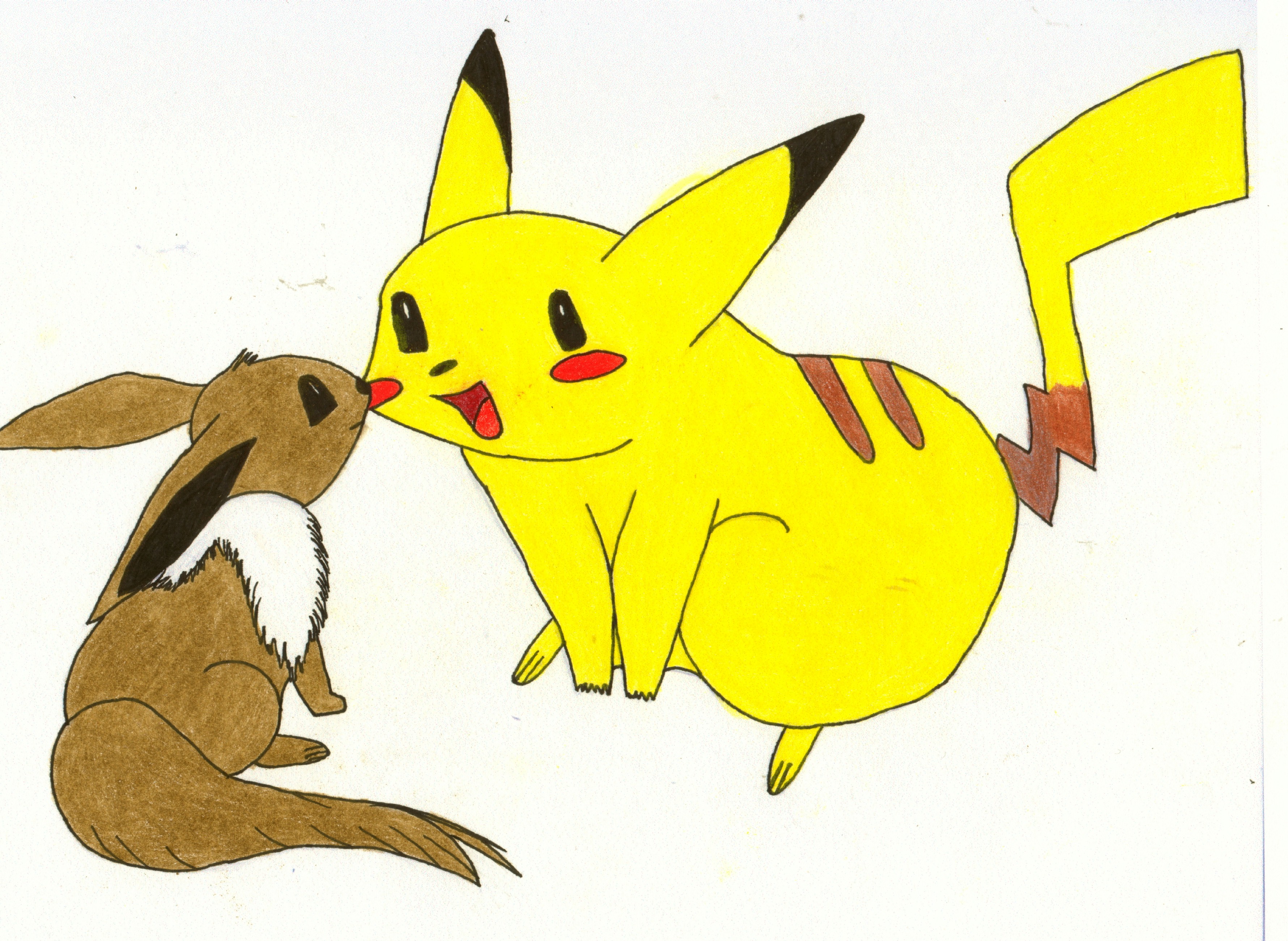 Pikachu and Evee by DarkElvenWitch on DeviantArt