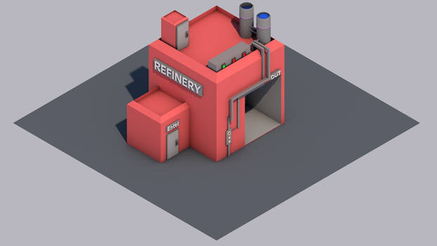 Low Poly Isometric Refinery