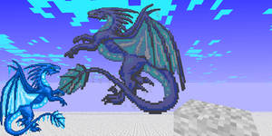 Ice Dragon Pixel Art