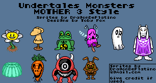 Toriel, flowey, Undertale, sprite, pixel Art, Monster, cute