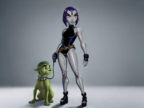 Raven and Beast boy - Doggy style